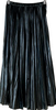 UNITED ARROWS JAPAN. Black Faux Leather Pleated Skirt