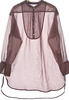 Spick and Span JAPAN. Red/Brown Semi-Sheer Long Sleeve Casual Shirt