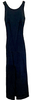 Max Mara Italy. Navy Pura Seta Silk Sleeveless Maxi Dress