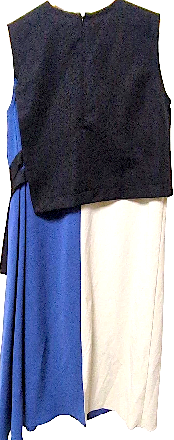 UNITED TOKYO JAPAN.  Black Blue Light Gray Dress
