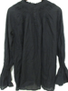 Spick and Span Japan. 24SS Collection Black Cotton Voile Tucked Frill Blouse