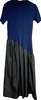 UNITED TOKYO JAPAN. Acetate/Poly Blend Navy, Black Oblique Cut Knit Dress