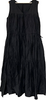 SIMPLICITE JAPAN. Black Cotton Tiered Sleeveless Dress