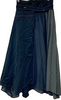 UNITED TOKYO JAPAN. Black Poly Blend Random Hem Flare Long Skirt
