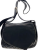Michiamo Japan. Vintage Black Leather Flap Messenger Style Long Strap Shoulder Bag