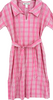 CARON CALLAHAN NYC. Pink Plaid Belted Arthur Dress