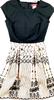Maxmara Italy. Black/Beige Sleeveless Mini Dress