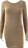 Rag & Bone NY. Beige Long Sleeve Striped Cotton Sweater Dress