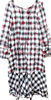 AS KNOW ANY WEAR JAPAN. Gray and Red Check Embroidered Long Sleeve Dress