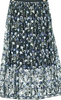 LOKITHO JAPAN. Blue x Green (Flower Pattern) Long/Maxi Length Skirts