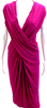 Donna Karan Collection NY. Pink Viscose/Rayon Wrap Dress Pink V Neck Long Dress