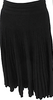 Donna Karan New York. Black Viscose Rayon Polyester Pleated Midi Skirt