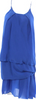 Acne Studios Stockholm. Blue Sleeveless Round Neck Button Knee Length Dress