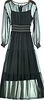 Rirandture Japan. Black/Cami Semi Sheer Cotton/Poly Blend Dress