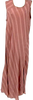 Humanoid Amsterdam.Sleeveless boxy long wide pink stripe silky Sieko maxi dress