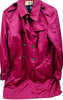 Burberry UK. Vintage Magenta Nylon Trench Coat