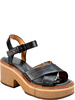 Robert Clergerie Paris. Black Handmade Leather Platform Slingbacks Sandal Heels Black Size 40 (39.5)