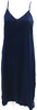 Splendid Japan. Dark Blue V Neck Sleeveless Viscose Full Length Slip Dress