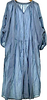 LOWRYS FARM JAPAN. Blue Cotton Shirt Dress w/Lace Belt