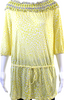 Blumarine Italy Anna Molinari. Off-Shoulder Animal Print Silk Tunic