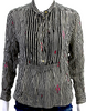 Etoile Isabel Marant Paris. Black/White Viscose Striped Long Sleeves Blouse