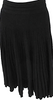 Donna Karan New York. Black Viscose Rayon Polyester Pleated Midi Skirt