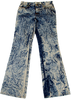 Moschino Italy. Indigo Chemical Wash Bootcut Jeans