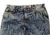 Moschino Italy. Indigo Chemical Wash Bootcut Jeans