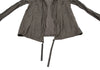 HOMMA JAPAN. Grey Faux Suede Ruched Gathers Jacket