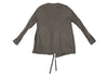 HOMMA JAPAN. Grey Faux Suede Ruched Gathers Jacket