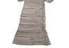 Chloe Paris. Beige Wool/Angora Knit Jacquard Knit Short Sleeve Dress