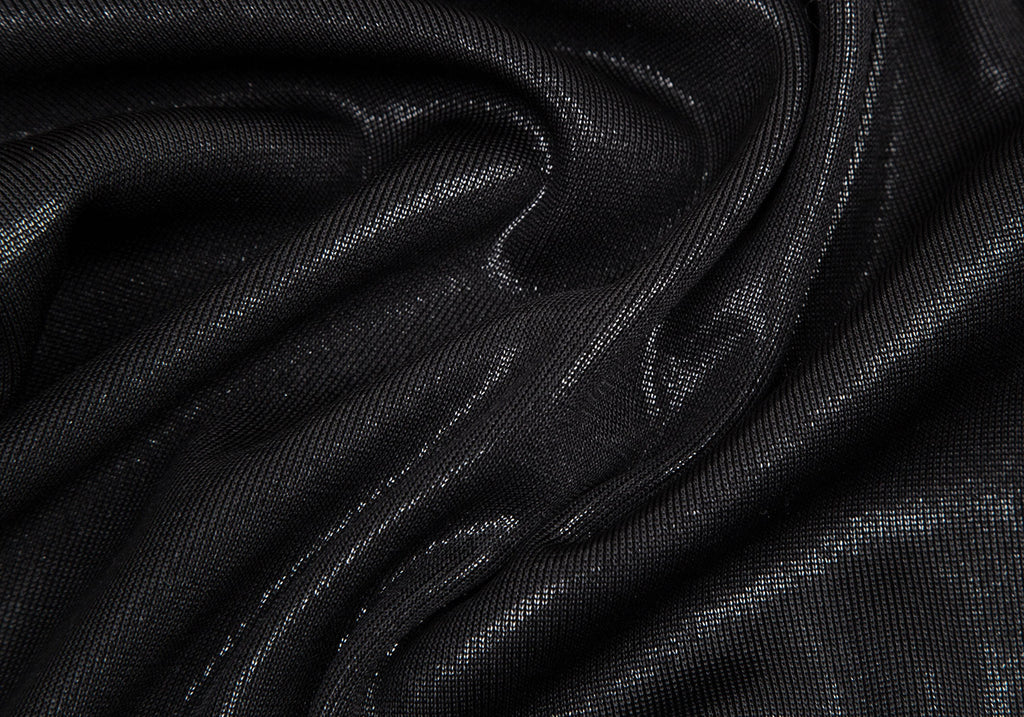 JEAN PAUL GAULTIER PARIS. Black Gather Neck Shiny Top