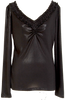 JEAN PAUL GAULTIER PARIS. Black Gather Neck Shiny Top