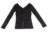 JEAN PAUL GAULTIER PARIS. Black Gather Neck Shiny Top