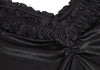 JEAN PAUL GAULTIER PARIS. Black Gather Neck Shiny Top