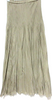 ADAWAS JAPAN. Gray/Brown Poly/Rayon Double Pleated Maxi Skirt