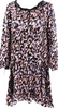 Nina Ricci Paris. Silk Long Sleeve Pink Black Abstract Print Dress
