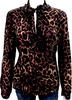 DONNA KARAN DKNY Jeans NY. Multi-Color  Animal Print Collared Long Sleeve Blouse