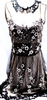 Valentino Italy. Vintage Embroidery Nylon/PolyTech Fabric Dress