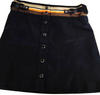 Gucci Italy. Vintage Black Cotton Polyurethane Skirt