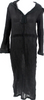 Solid & Striped NY. Black Cotton Kaftan Long Sleeve Cotton Tie Maxi Dress