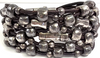 1 Para Mi. MADRID. Handmade Spain.  Silver Plated, Pewter, Sterling Chunky Leather Bracelet