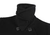 green JAPAN. Black Wool Double Button Coat