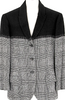 JIL SANDER Black, White Wool Glen Plaid Check Jacket