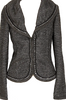 HIROKO KOSHINO  HIROKO BIS JAPAN. Piping Stitched Black Shawl-collar Jacket