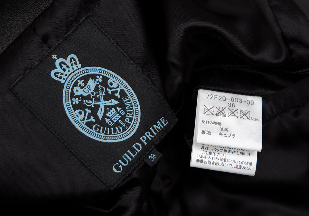 GUILD PRIME Japan. Black Lambskin  Leather Jacket