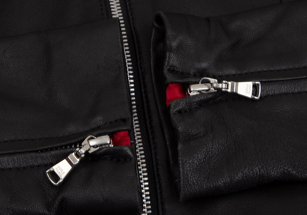GUILD PRIME Japan. Black Lambskin  Leather Jacket