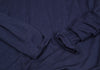YOHJI YAMAMOTO JAPAN Y's for living Navy Rayon Silk Collared Shirt/Top