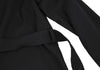 SHIPS JAPAN. Black Collarless Belted Wrap Poly Coat
