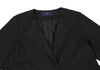 SHIPS JAPAN. Black Collarless Belted Wrap Poly Coat